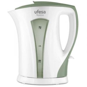 Bouilloire Ufesa Nyassa 1.7L 2200W sans fil filtre anticalcaire blanc/vert