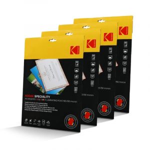 Pochettes de plastification Kodak A4 – Kd-lma4clr-pk12c – 4 x 12 (48), 150 microns, rouge, jaune, bleu