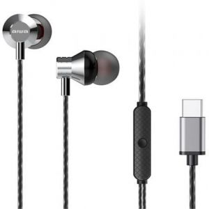 Écouteurs intra-auriculaires filaires USB-C Aiwa avec microphone et basses puissantes, argent
