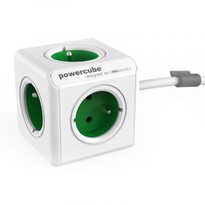 PowerCube Extended 5 Prises 1,5m Vert