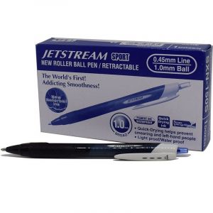 Uni-Ball Jetstream Sport bo&icirc;te de 12 stylos r&eacute;tractables encre &agrave; l'huile bleue