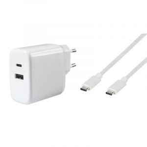 Vivanco Super Fast Dual Charger Set Chargeur Double Rapide Universel 1m Blanc