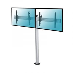 Kimex Support de sol à visser pour 2 téléviseurs 50"-55" Hauteur 175 cm VESA 600 x 400 Max. 50Kg