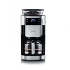 Cafetière avec broyeur goutte à goutte, carafe en verre 1,25 L Severin Ka 4813 inox brossé/noir 1000 W