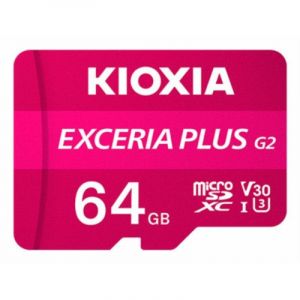 Kioxia 64 Go MicroSDXC Classe 10 UHS-I U3 V30 100 Mo/s avec adaptateur