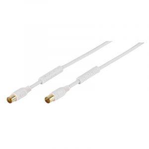 C&acirc;ble coaxial Vivanco 48/30 15GW 1,5 m Connecteurs IEC Blanc