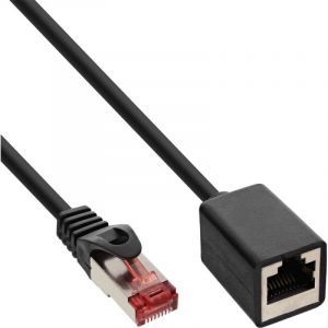 Rallonge de c&acirc;ble r&eacute;seau en ligne RJ45 FTP Cat.6. M&acirc;le/Femelle 2m Noir