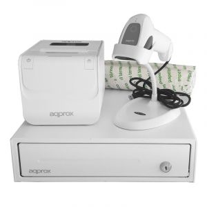 Imprimante thermique Ethernet/USB environ POSPACK3380WH avec tiroir-caisse, lecteur 1D et découpeuse automatique