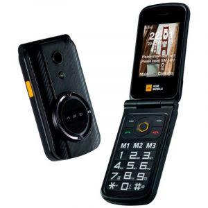 T&eacute;l&eacute;phone portable AGM M8 Flip Basic pour seniors, robuste, noir