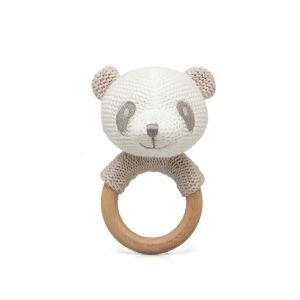 Anneau de dentition en bois et hochet Kiokids Panda