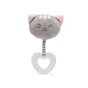 Anneau de dentition en peluche chat Kiokids