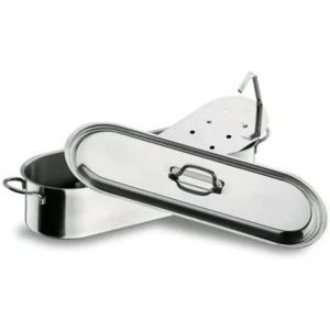 Marmite poissonni&egrave;re avec grille inox Lacor 50 cm