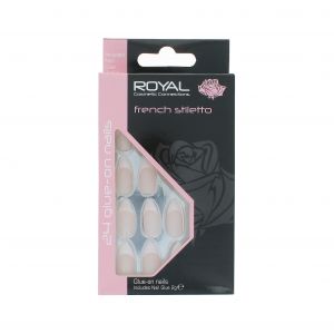 Royal 24 Stiletto Glue-On Nail Tips - French Manicure (Avec de la colle &agrave; ongles)