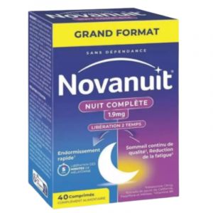 Novanuit &ndash; Nuit Compl&egrave;te 1,9 mg M&eacute;latonine 40 comprim&eacute;s