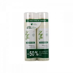 Klorane shampoing sec extra-doux à l'Avoine et Céramide lot de 2x150ml