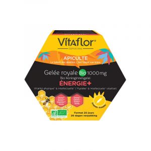 Vitaflor gel&eacute;e royale bio 1000 mg &eacute;nergie+ 20 ampoules