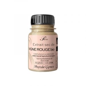 Phytalessence Pure extrait sec vigne rouge bio 60 gélules