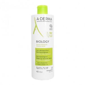 A-derma biology lait d&eacute;maquillant dermatologique hydra-nettoyant 400ml