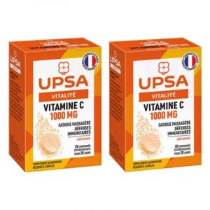 UPSA VITALIT&Eacute; - Vitamine C 1000mg - Adultes, 2x20 Comprim&eacute;s Effervecents