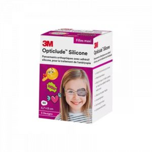 3M Opticlude&trade; Silicone Pansements orthoptiques filles - Taille maxi 5,7cm x 8cm - 50 unit&eacute;s