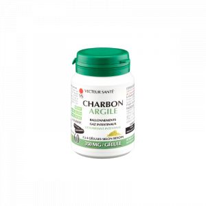 Vecteur Santé Charbon argile - 60 gélules marines