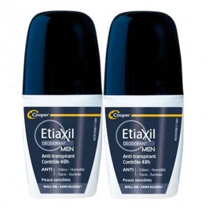 Cooper etiaxil déodorant men anti-transpirant contrôle 48h roll-on 2x50ml