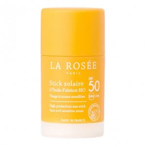 La Ros&eacute;e stick solaire &agrave; l'huile d'abricot bio spf50 15ml