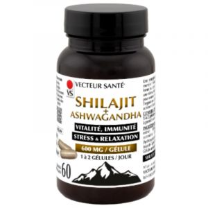Vecteur Sant&eacute; Shilajit + Ashagandha 60 g&eacute;lules