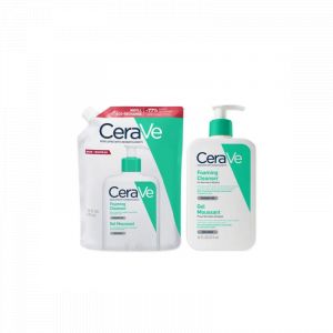 Cerave Cleanser Visage Gel Moussant + Eco Recharge Peaux Normales A Grasses 2x473ml