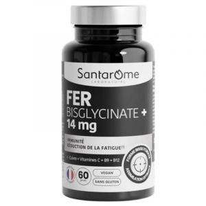Santarome Fer Bisglycinate 14 mg Fatigue & immunit&eacute; 60 g&eacute;lules