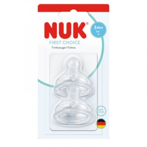 Nuk Lot de 2 t&eacute;tine Silicone Taille M 3m+