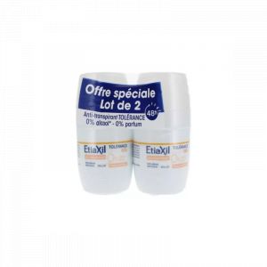 Etiaxil Anti-Transpirant Tolérance 48H Peaux Sensibles Roll-On Lot de 2 x 50 ml