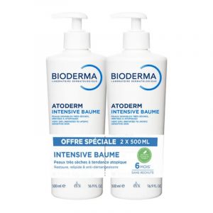 Bioderma Atoderm Intensive Baume Hydratant Visage et Corps Peaux Tr&egrave;s S&egrave;ches 2x500ml