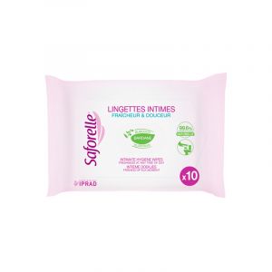 Saforelle Fra&icirc;cheur & Douceur 10 lingettes intimes