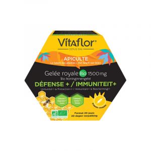 Vitaflor gel&eacute;e royale bio 1500 mg d&eacute;fense+ 20 ampoules