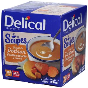 Delical Soupe HP HC Velout&eacute; de Potiron, patates douces et cr&egrave;me