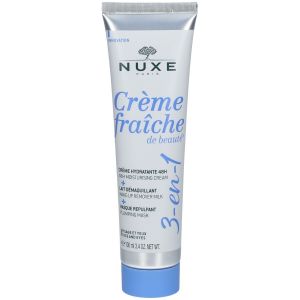 Nuxe Cr&egrave;me fra&icirc;che de beaut&eacute;&reg; 3-en-1, Cr&egrave;me Hydratante 48h, Lait D&eacute;maquillant, Masque Repulpant