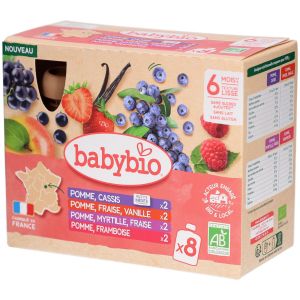 Babybio Multi-parfums Fruits rouges - Cassis, Fraise-Vanille, Myrtille, Framboise