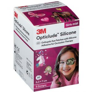 Opticlude Silicone Pansement Orthoptique Midi Girls 5,3 x 7 cm 2738Pg50