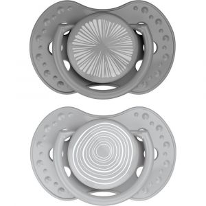 Difrax Tétine Dynamic Harmony Gris Clair - Gris foncé 18 mois et +
