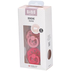 Bibs Duo de Sucettes Boheme Dusty Pink/Coral 6-18 mois