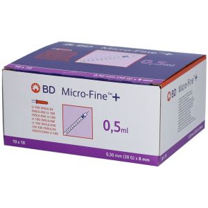 BD Micro-Fine + Seringue &agrave; insuline 0, 5ml 30G x 8mm