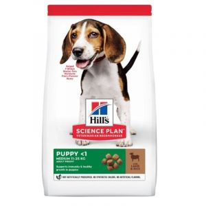 Hill's croquettes chien science plan puppy medium agneau, riz sac 18kg