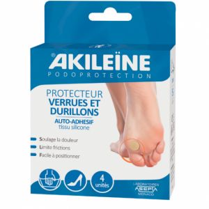 Akileine protecteur auto adhésif verrues et durillons tissu silicone