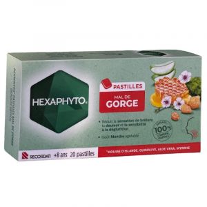 Hexaphyto pastille mal de gorge intenses 20 pastilles
