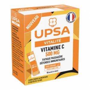 Upsa vitalité vitamine c 500mg orange 10 sachets-doses