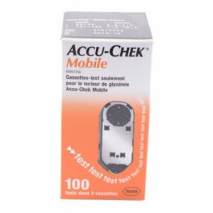 Accu-chek cassettes test pour lecteur de glyc&eacute;mie : 100 bandelettes