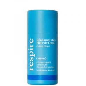 Respire déodorant stick bio fleur de coton – 50g – efficacité naturelle 48h
