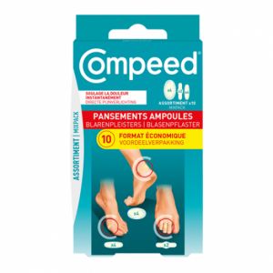 Compeed pansements ampoules assortiment moyen format 10 pansements
