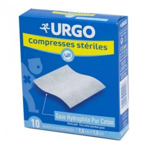 Urgo 2 compresses de gaz stériles 7,5cm x 7,5cm 10 sachets